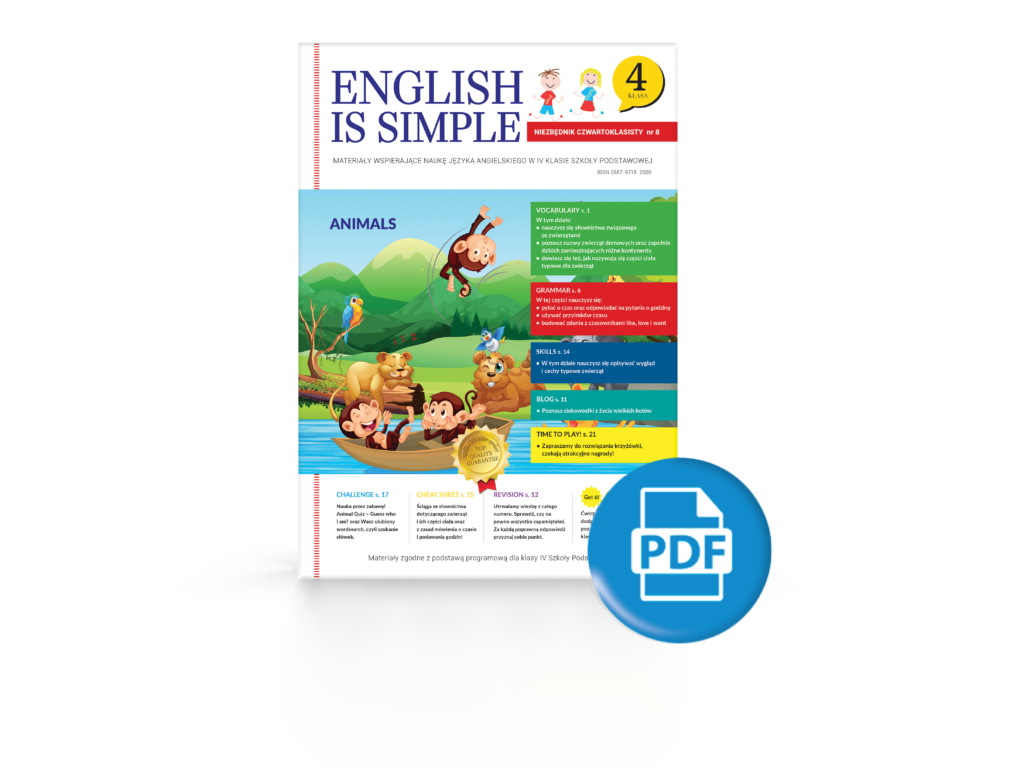 Sprawdzian Z Zwierząt Po Angielskim Kl 4 Animals englishissimple.pl